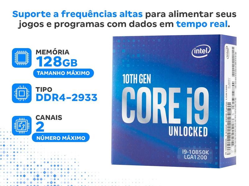 Processador Intel Core i9 10850K 3.60GHz - 5.20GHz Turbo 20MB